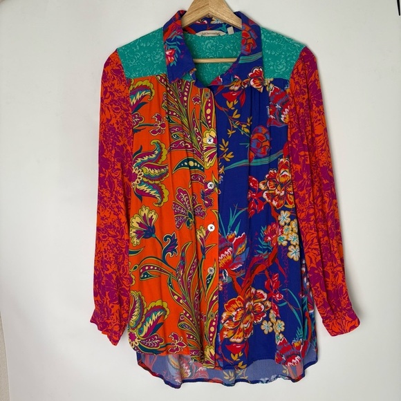 Soft Surroundings Hermosa Floral Embroidered Top Tunic - Picture 3 of 7